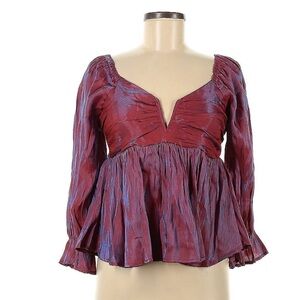 NWOT Entro Metallic Foil Blouse